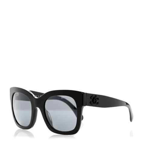 CHANEL Acetate Square Sunglasses 5357 Black 